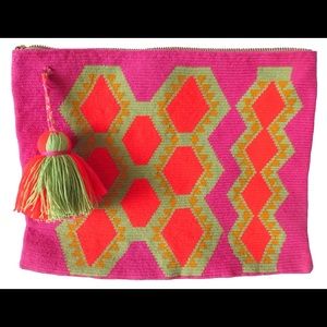 OOAK Original Wayúu MOCHILA Bag Pink Large